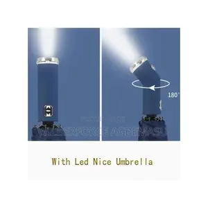 Adjustable Rotating Umbrella With Led Flashlight