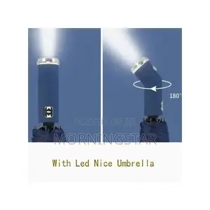 Adjustable Rotating Umbrella With Led Flashlight