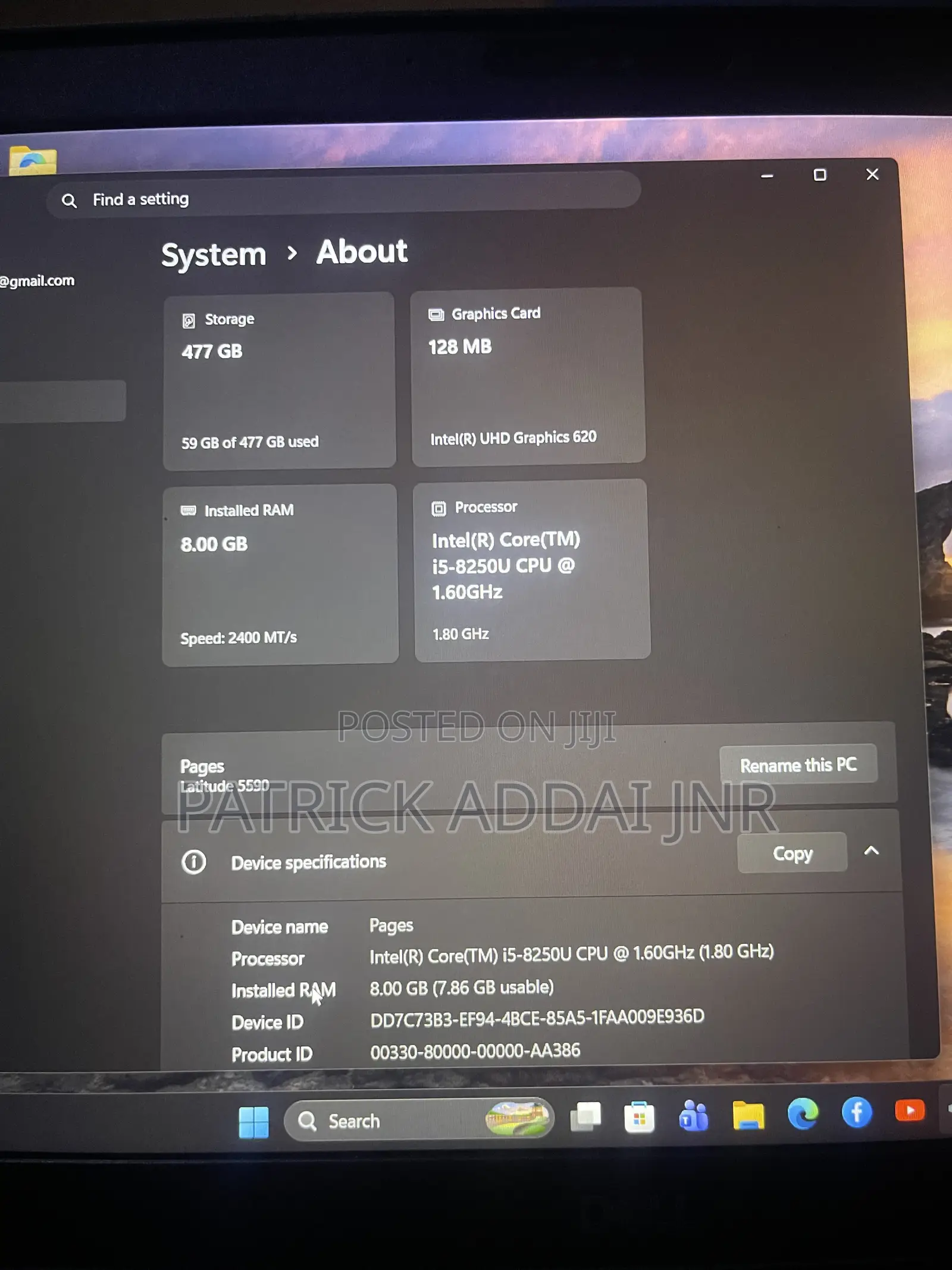 Laptop Dell Latitude 5590 8GB Intel Core i5 SSD 500GB