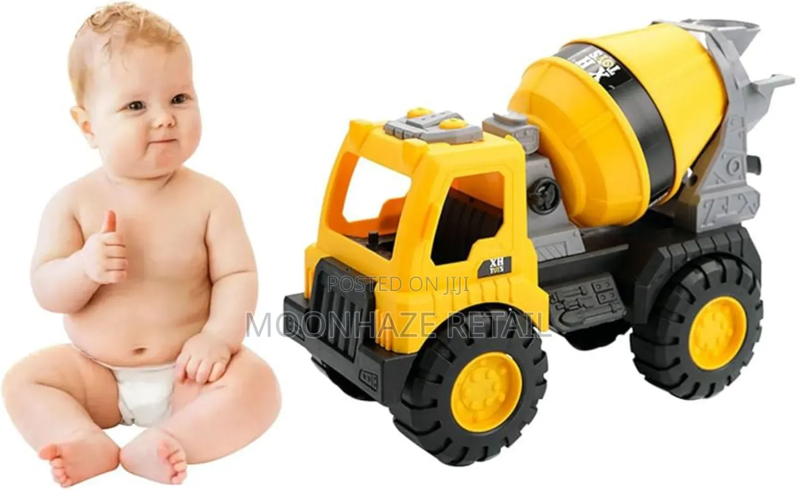 Heavy Duty Plastic Cement Mixer Toy Truck for Kids