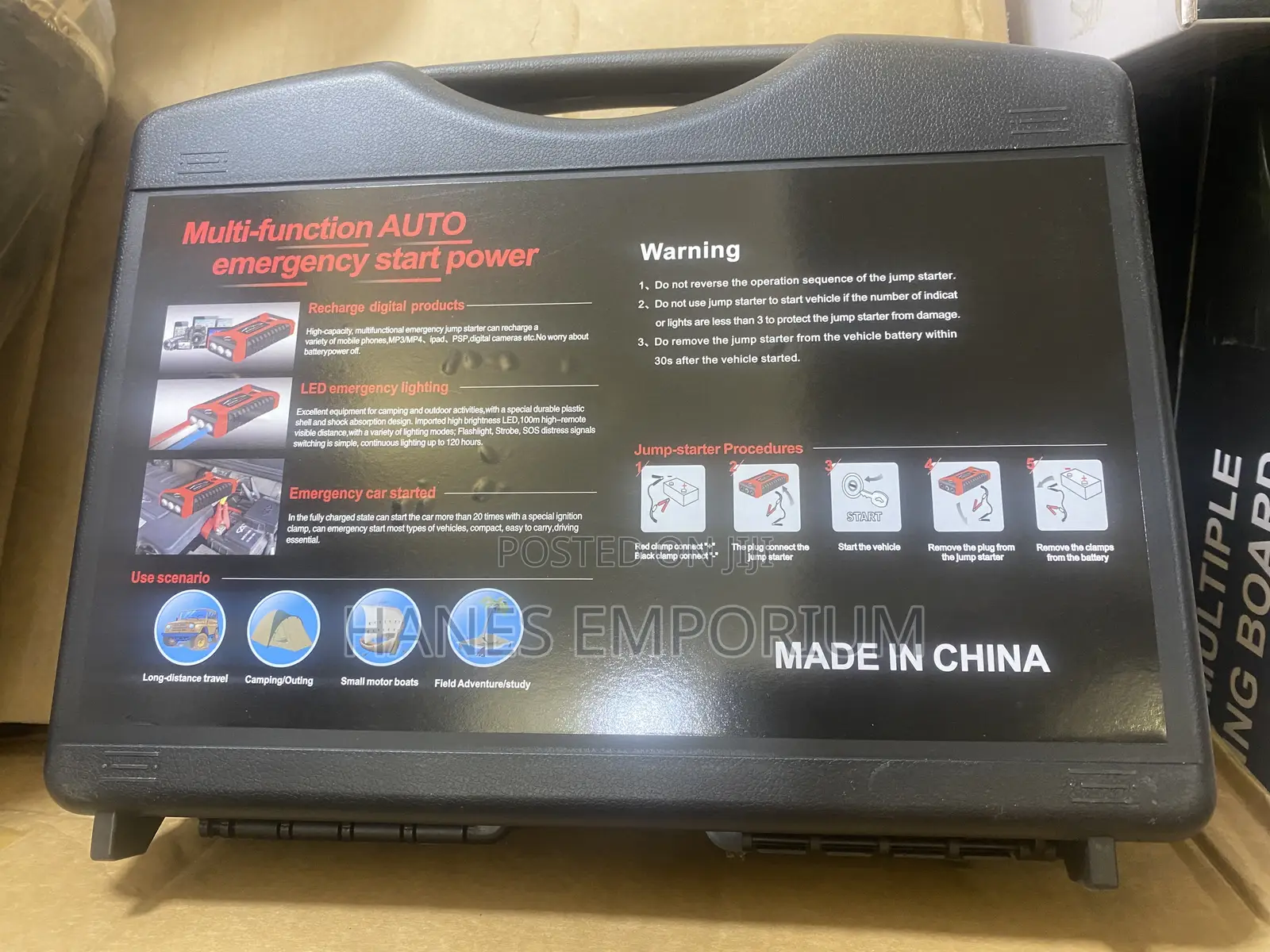 Portable Jump Starter Kits for All Cars Plus Led Torch + Powerbank