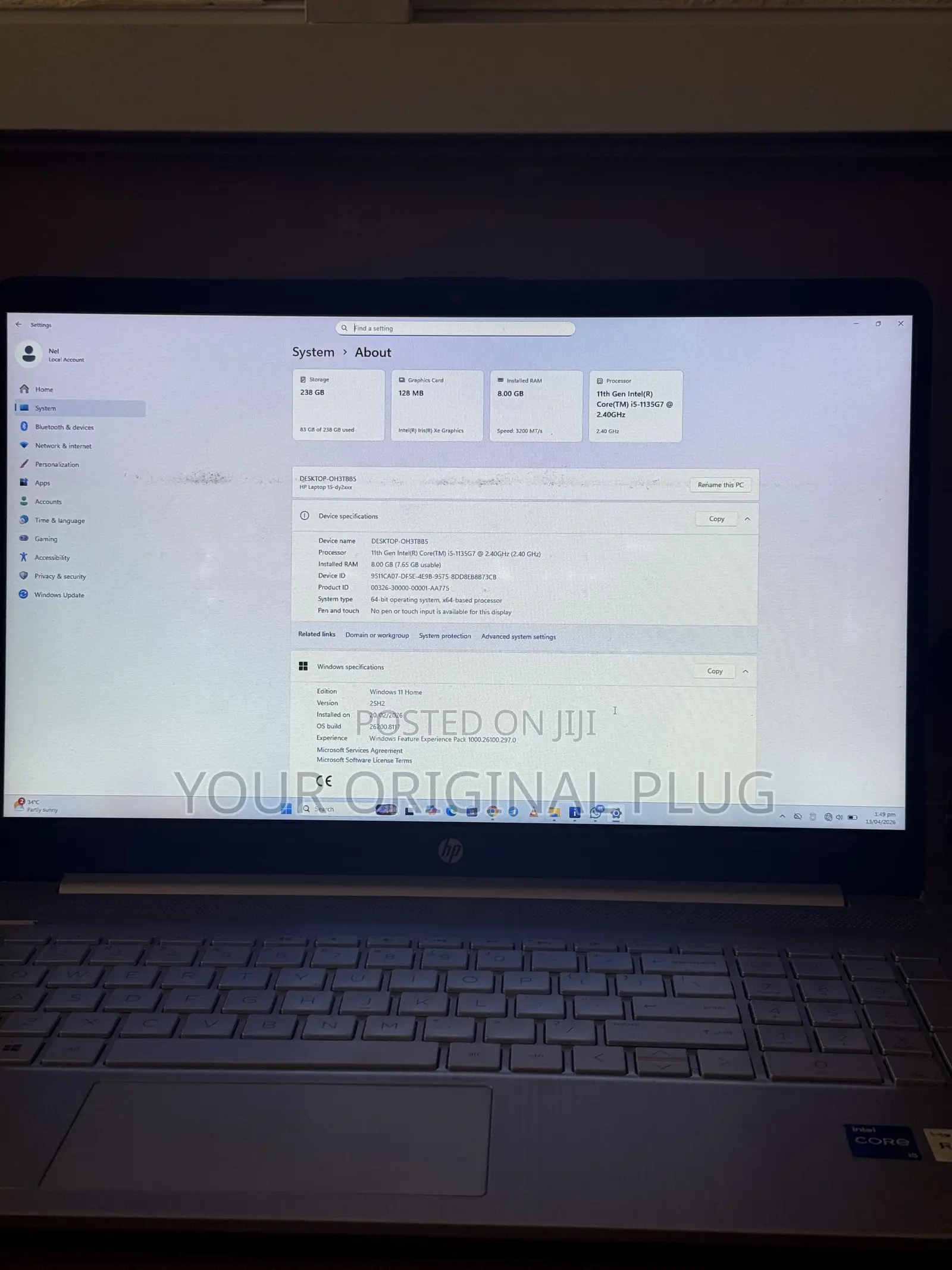 Laptop HP 8GB Intel Core i5 SSD 256GB