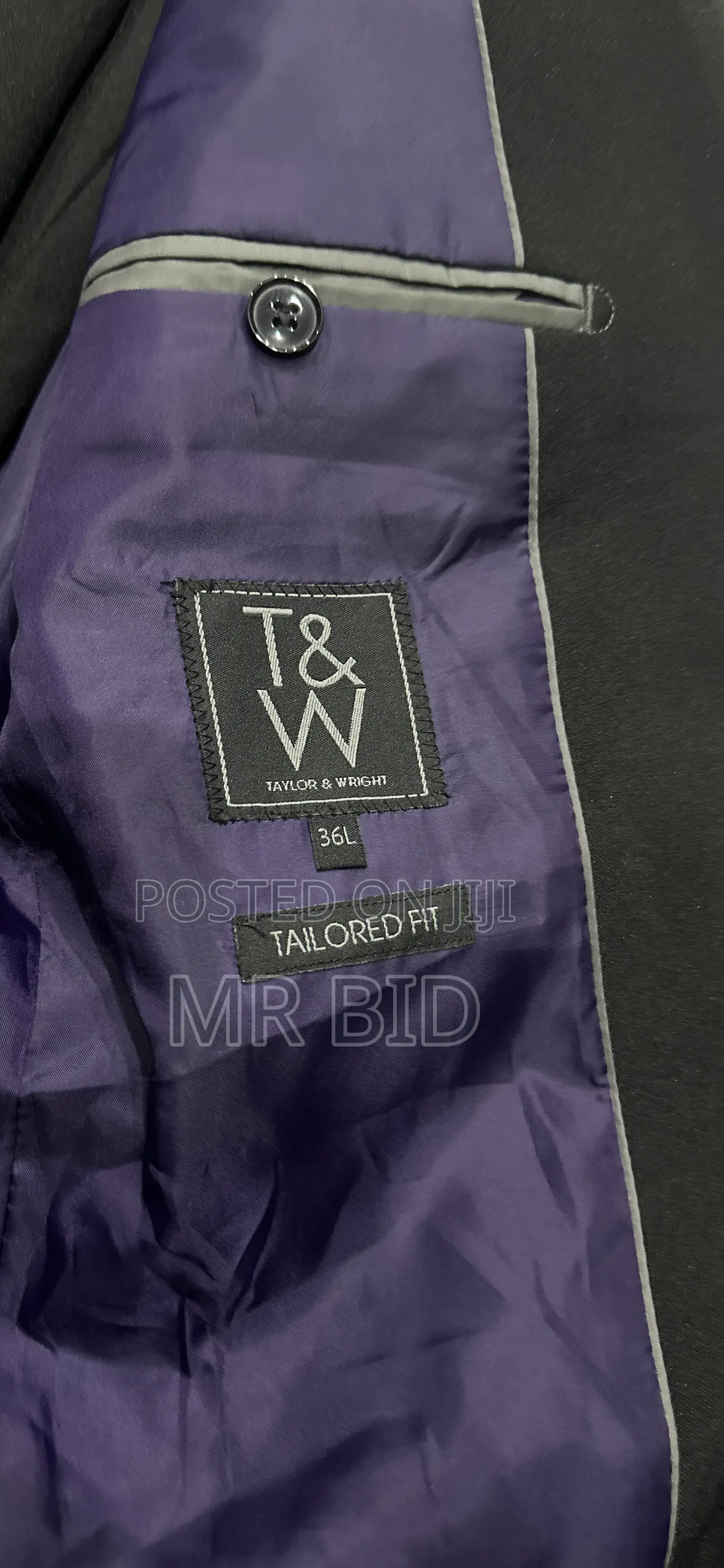 Taylor Wright Black Suit 36l With Trousers