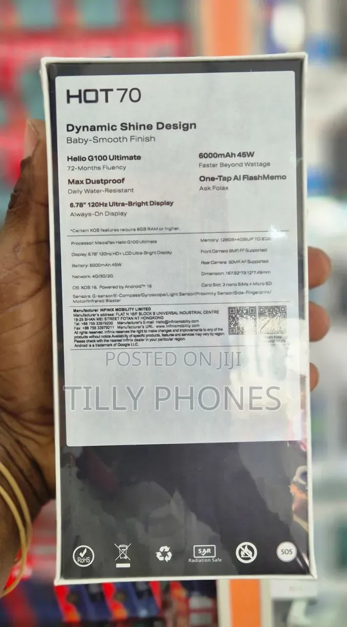 New Infinix Hot 70 256 GB Black
