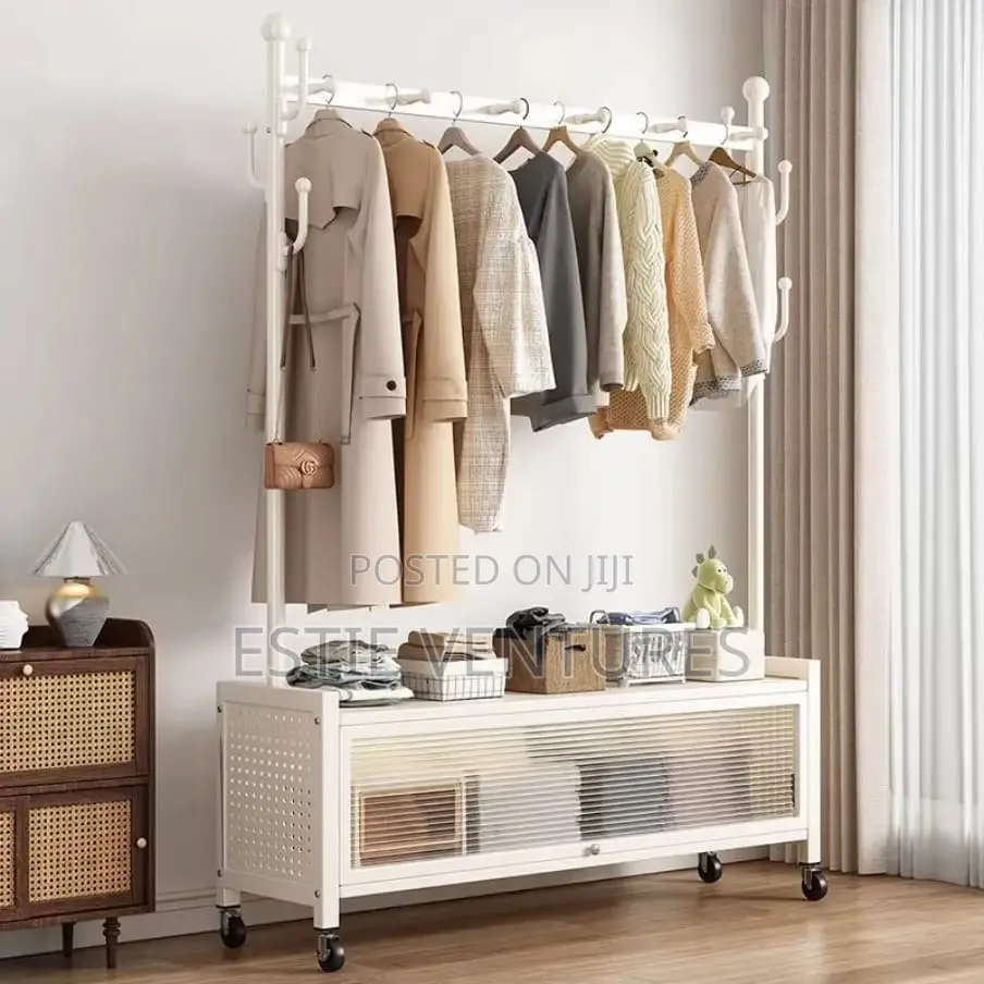 Garment Rack With a Storage Cabinet