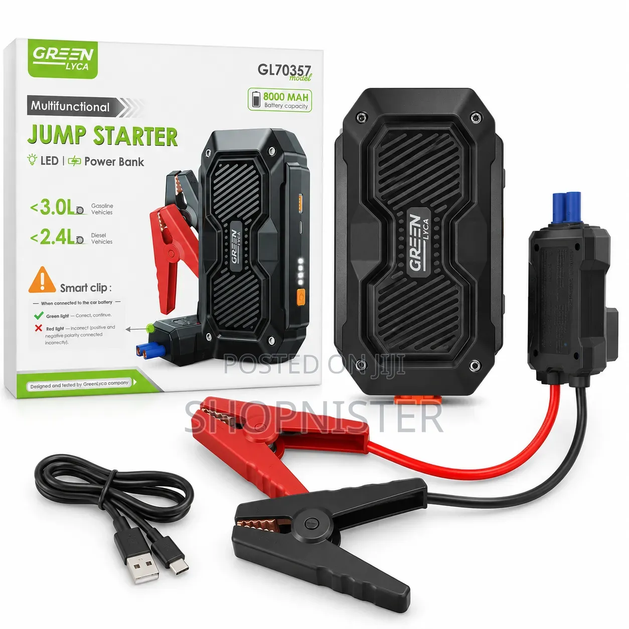 8000mah Multifunctional Car Jump Starter Power Bank
