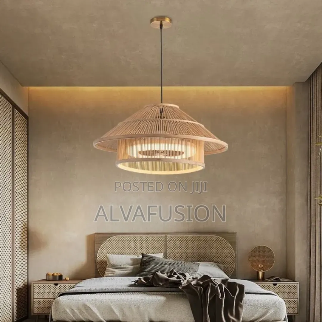 Bamboo Led Light Ceiling Fan