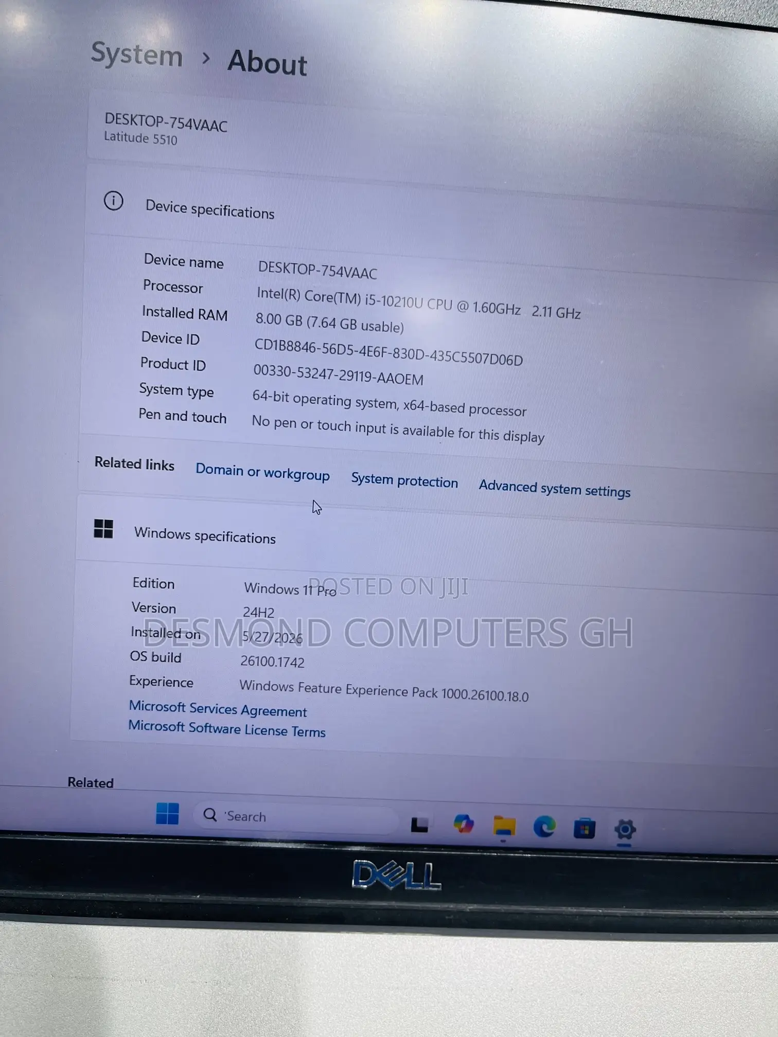 Laptop Dell Latitude 5510 8GB Intel Core i5 SSD 256GB