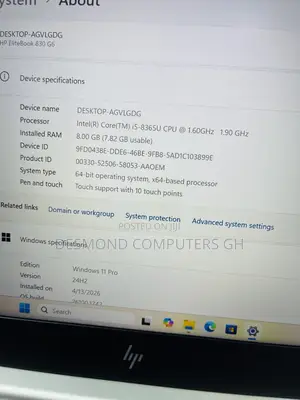 Laptop HP EliteBook 830 G6 8GB Intel Core i5 SSD 256GB