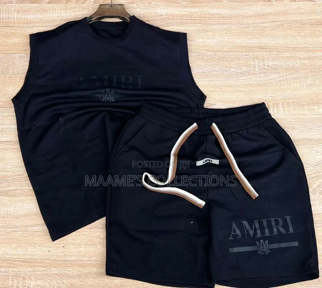 Men’S Designed Sleeveless / Armless / Tank Top and Down Shorts