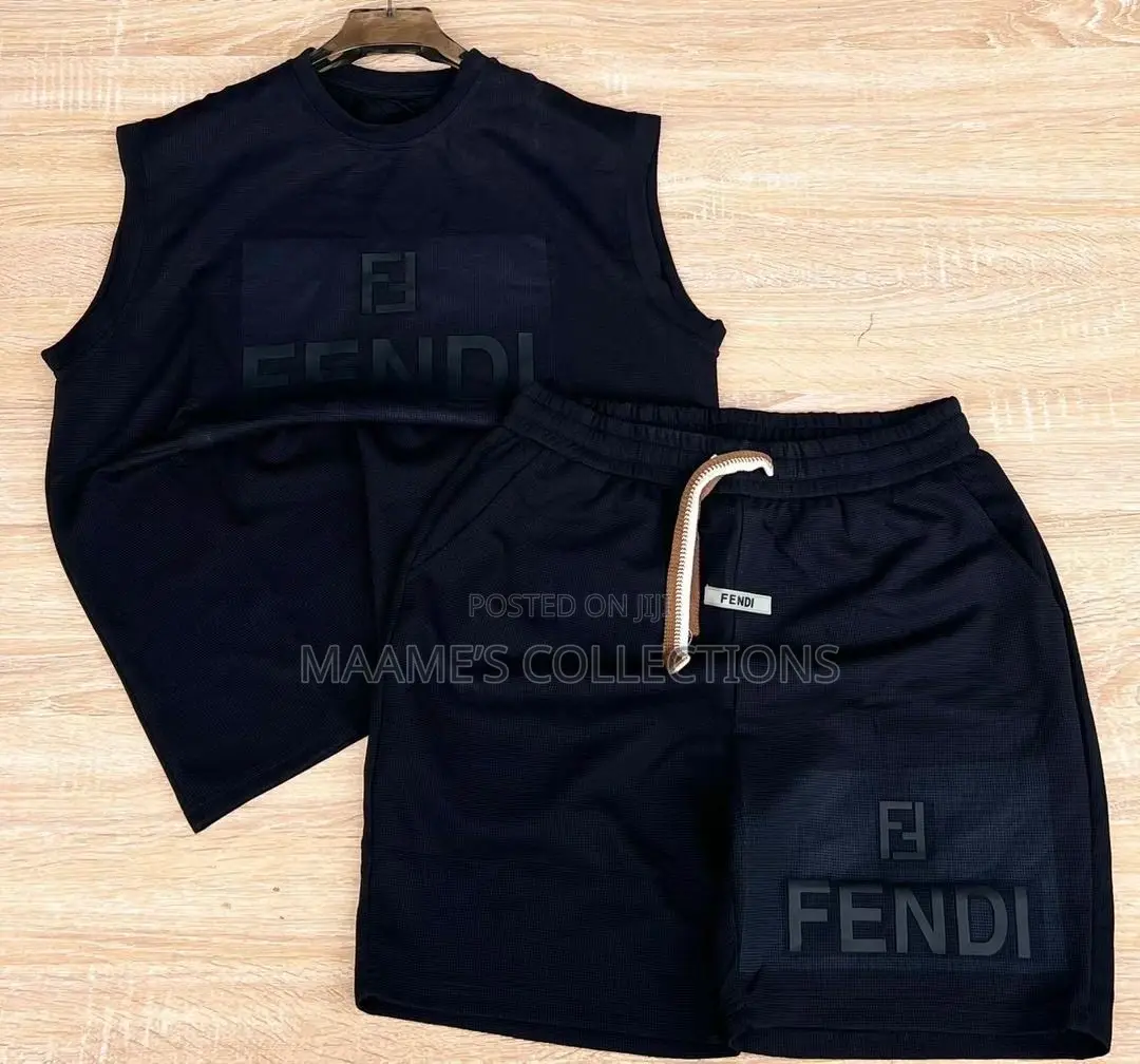 Men’S Designed Sleeveless / Armless / Tank Top and Down Shorts