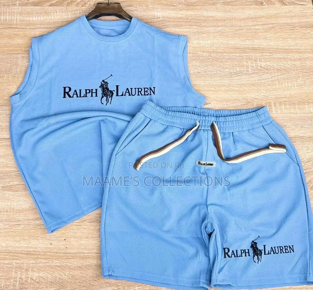 Men’S Designed Sleeveless / Armless / Tank Top and Down Shorts