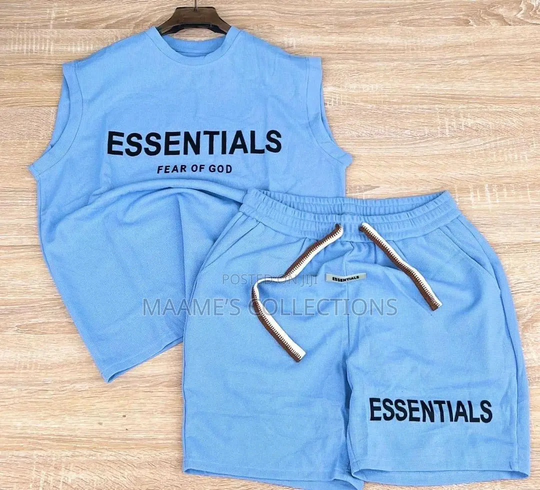 Men’S Designed Sleeveless / Armless / Tank Top and Down Shorts