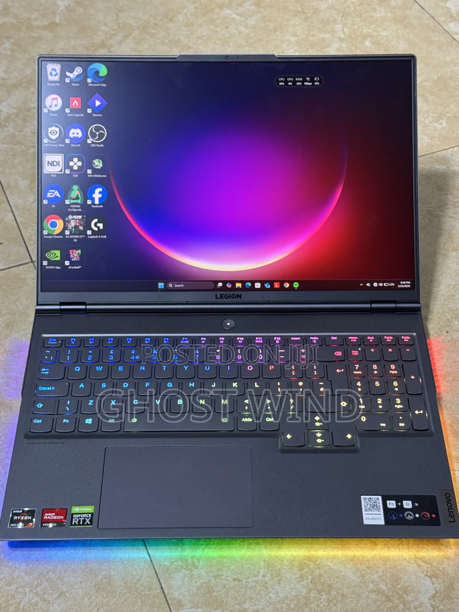 New Laptop Lenovo Legion 7 32GB AMD Ryzen 7 SSD 1T