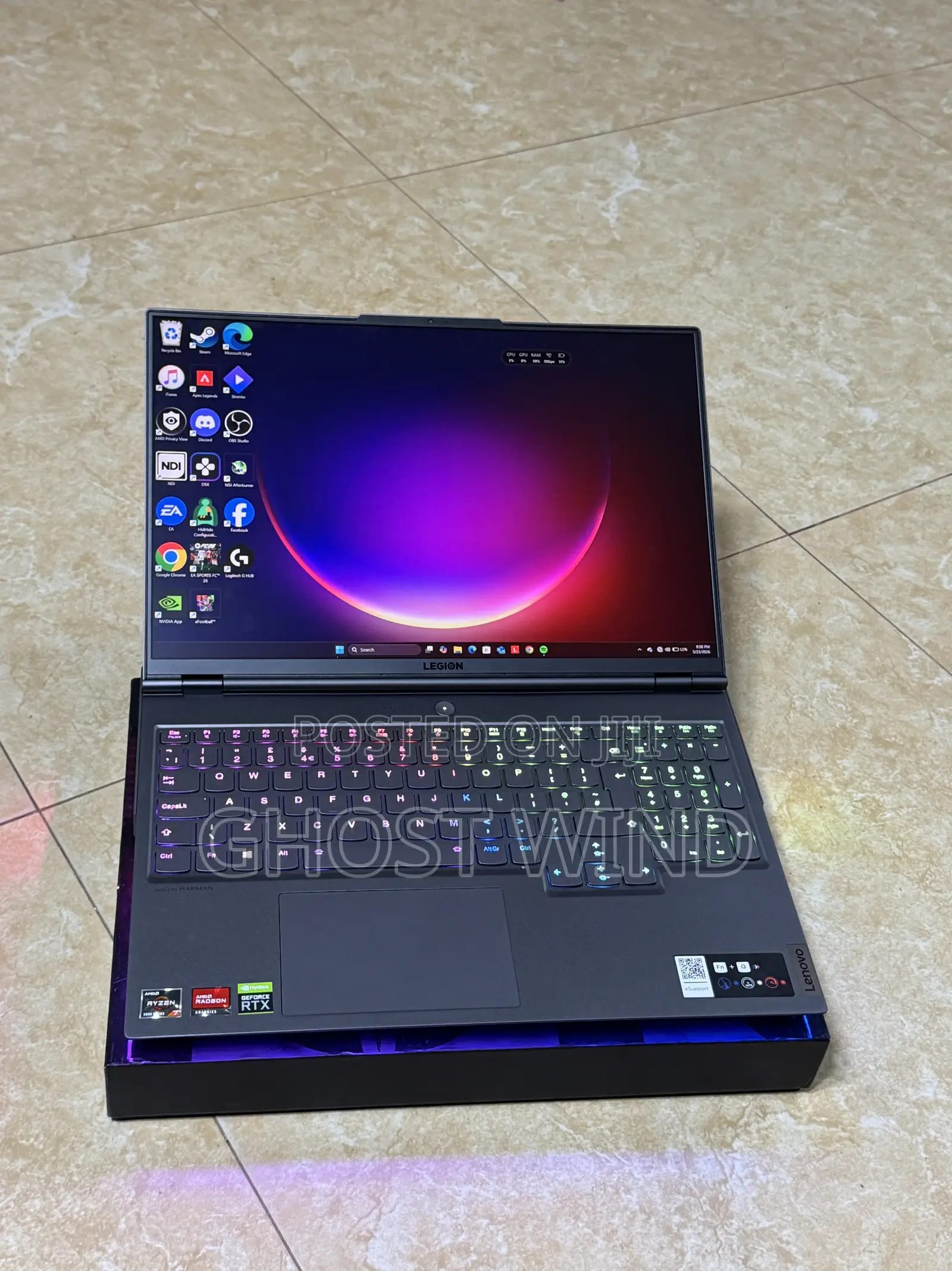 New Laptop Lenovo Legion 7 32GB AMD Ryzen 7 SSD 1T