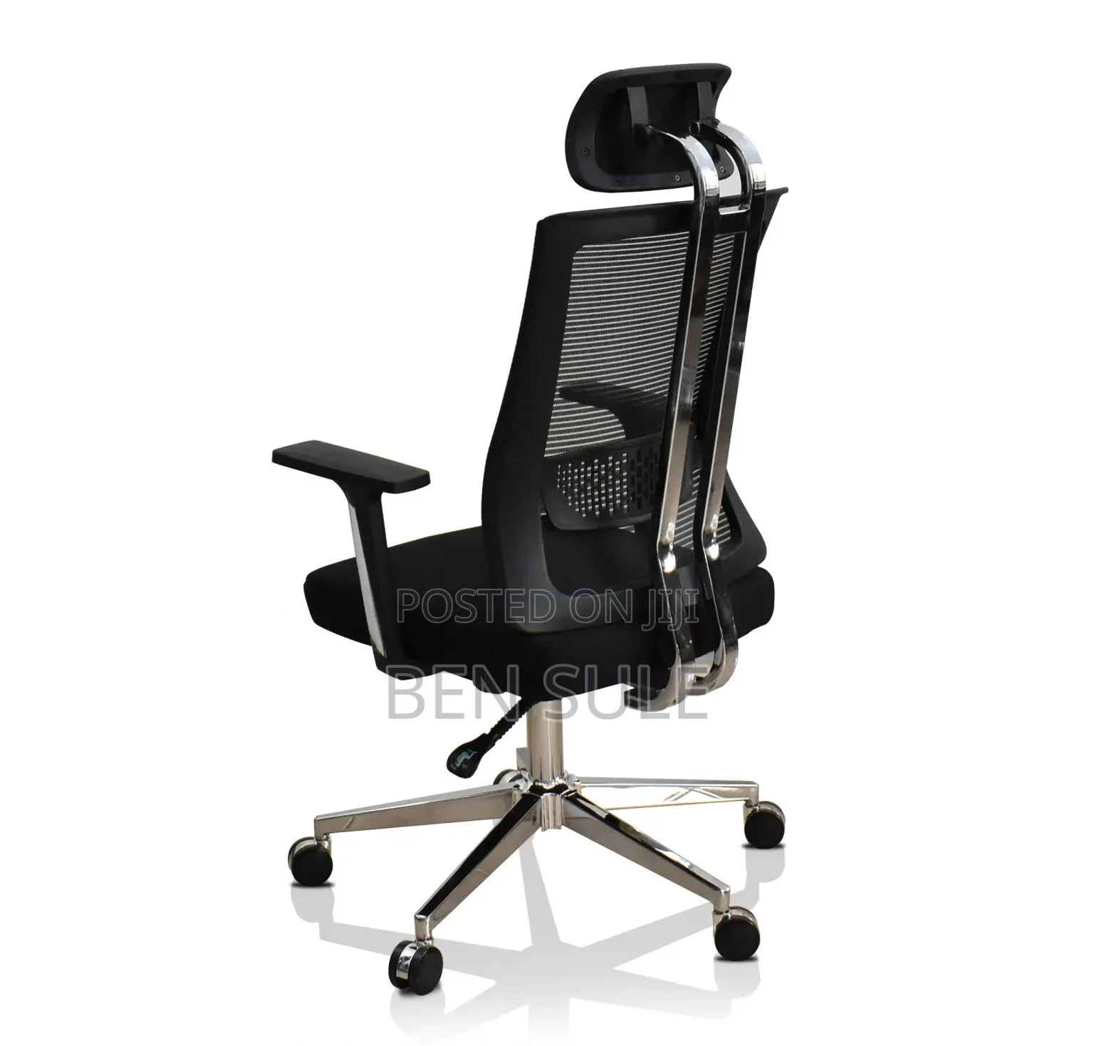 Ergonomic High-Back Office Chair With Headrest – Black