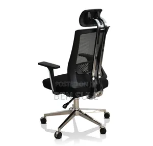 Ergonomic High-Back Office Chair With Headrest – Black