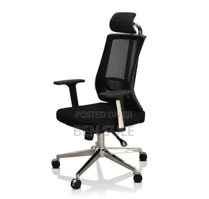 Ergonomic High-Back Office Chair With Headrest – Black