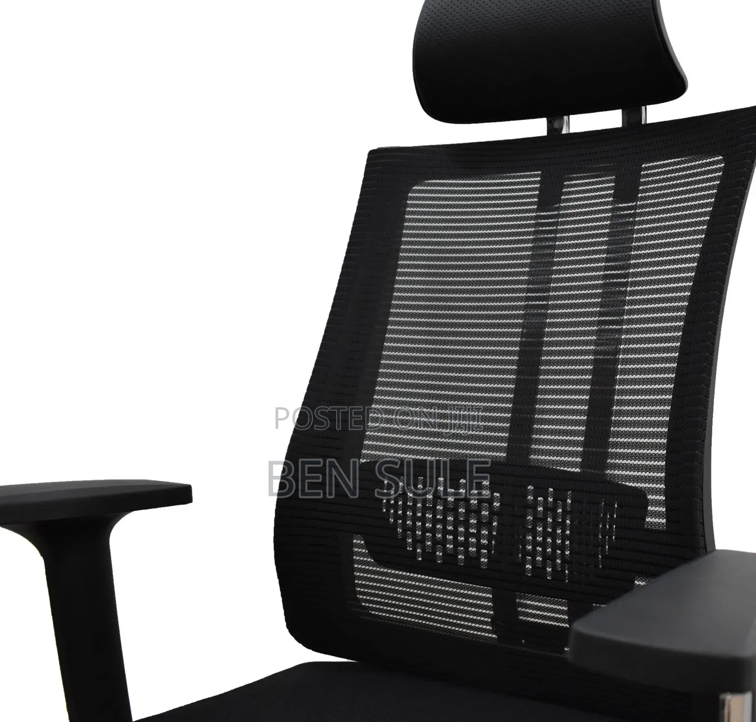 Ergonomic High-Back Office Chair With Headrest – Black