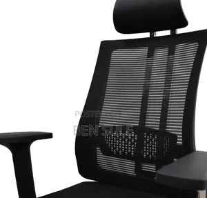 Ergonomic High-Back Office Chair With Headrest – Black