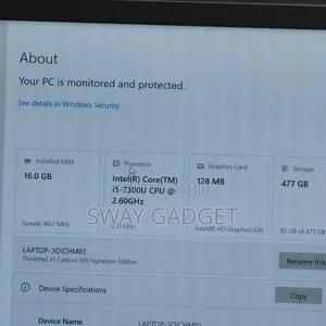 Laptop Lenovo ThinkPad X1 Carbon 1GB Intel Core 5 SSD 512GB