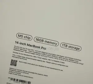 New Laptop Apple MacBook Pro 2025 M5 16GB Apple M5 SSD 1T