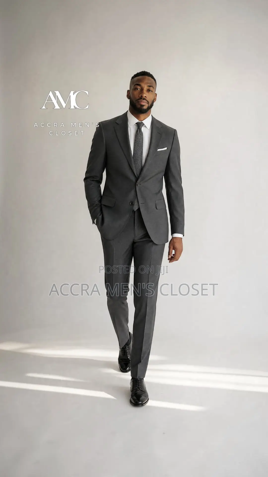 Men's Slim Fit Business Suit – 2 Piece Formal Suit in Charcoal Grey