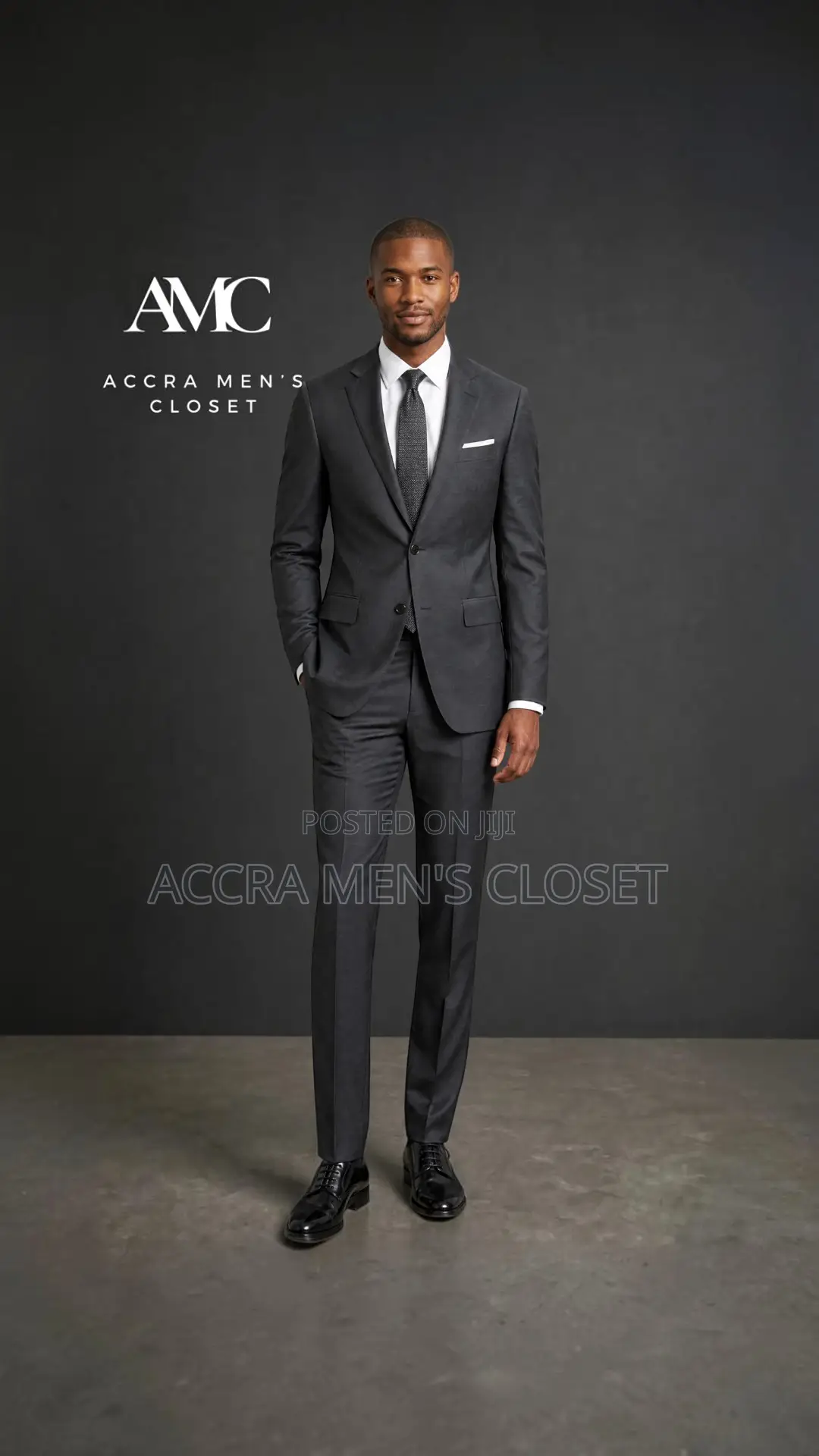 Men's Slim Fit Business Suit – 2 Piece Formal Suit in Charcoal Grey