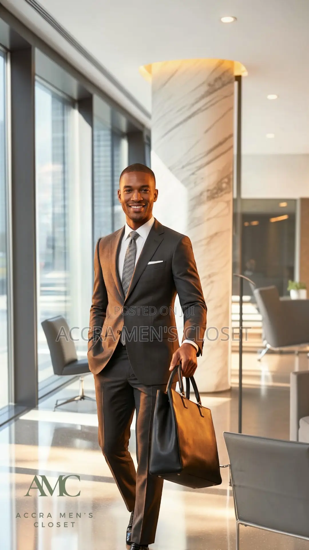 Men's Slim Fit Business Suit – 2 Piece Formal Suit in Charcoal Grey