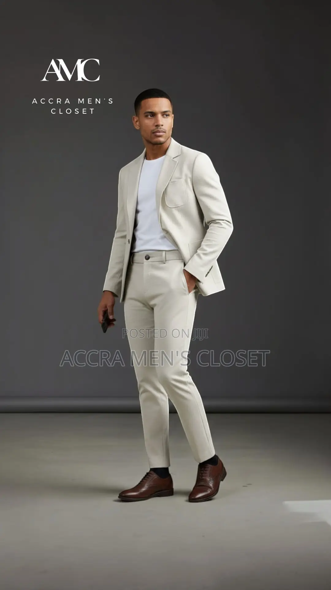 Men’S Slim Fit Cream Suit – 2 Piece Casual Smart Summer Suit