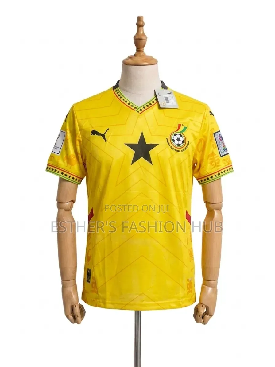 Ghana Jersey 24/25 Home White With World Cup Patches