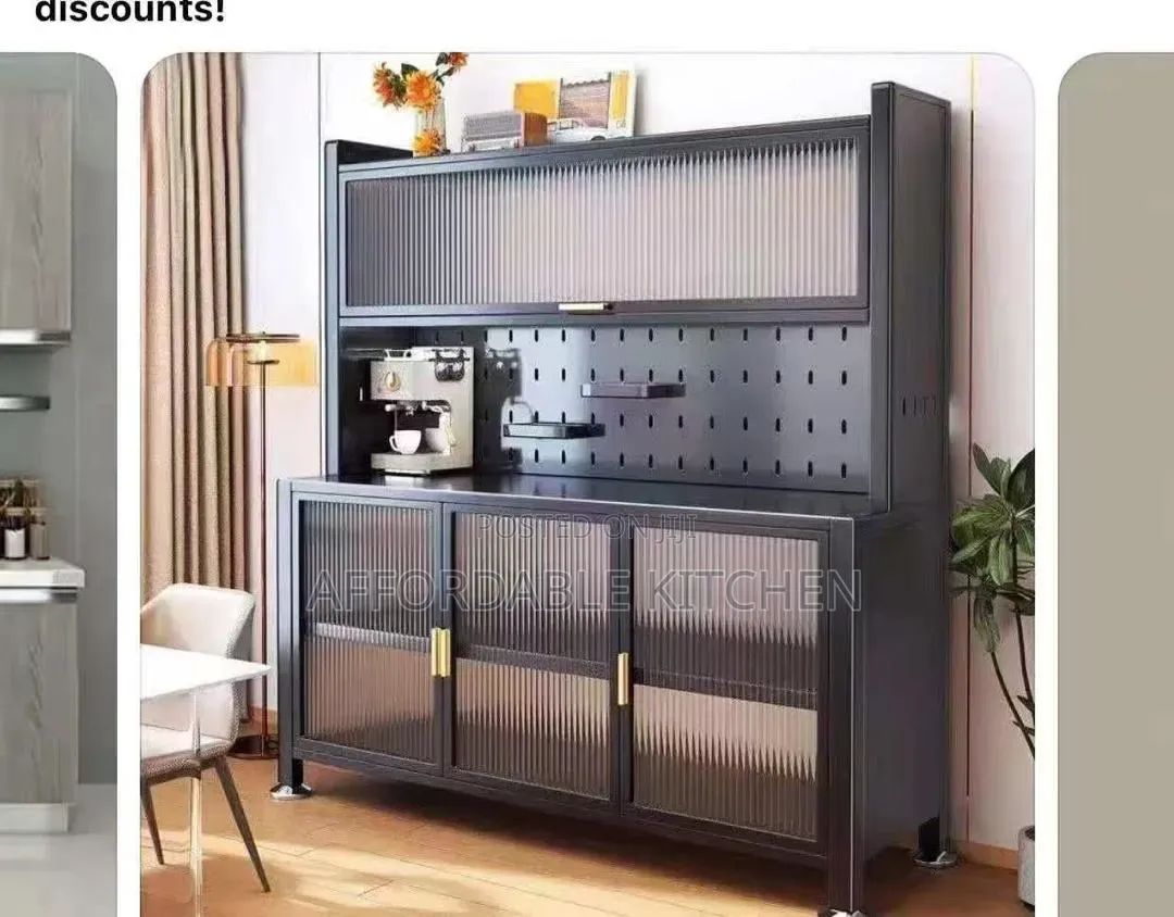 Modernized Metallic Kitchen Cabinet