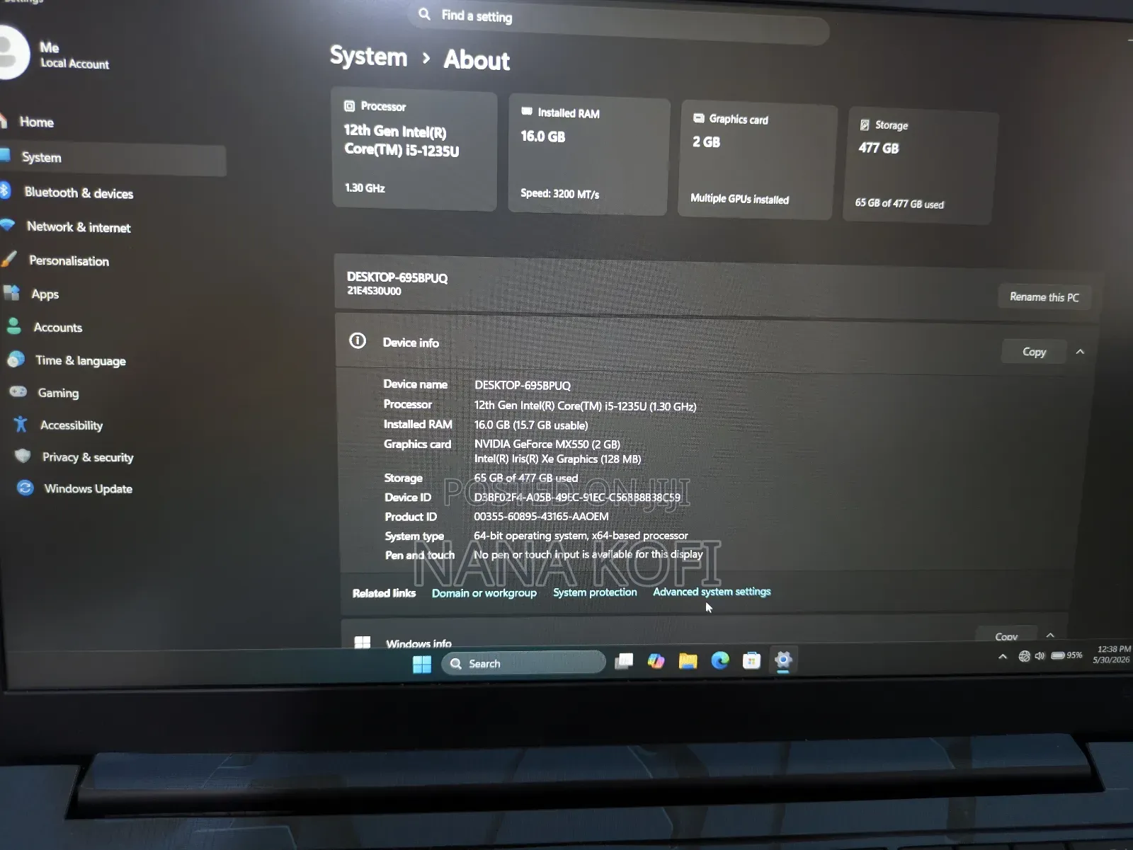 Laptop Lenovo ThinkPad T14 16GB Intel Core i5 SSD 512GB