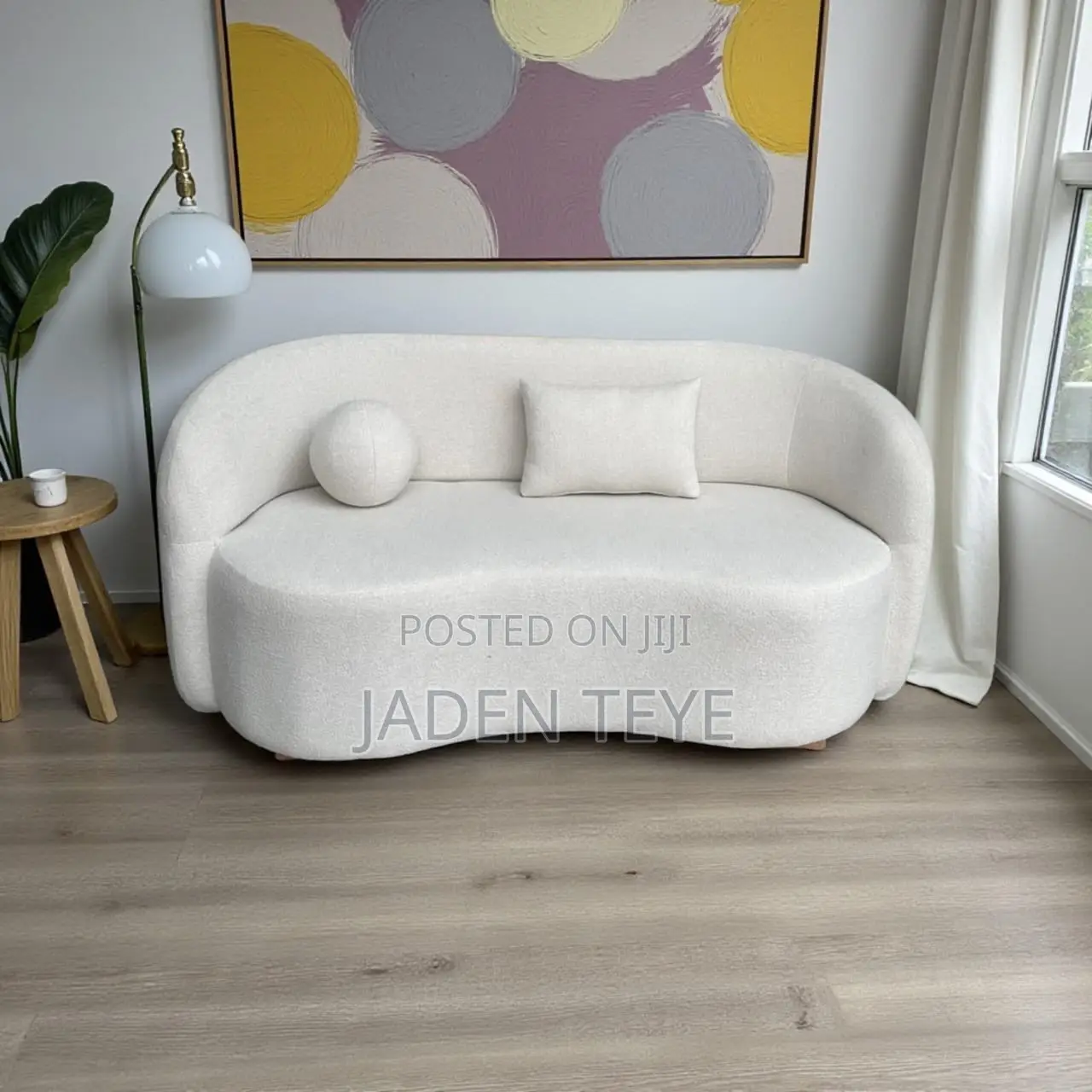 White Fabric 2 in Fabric Sofa