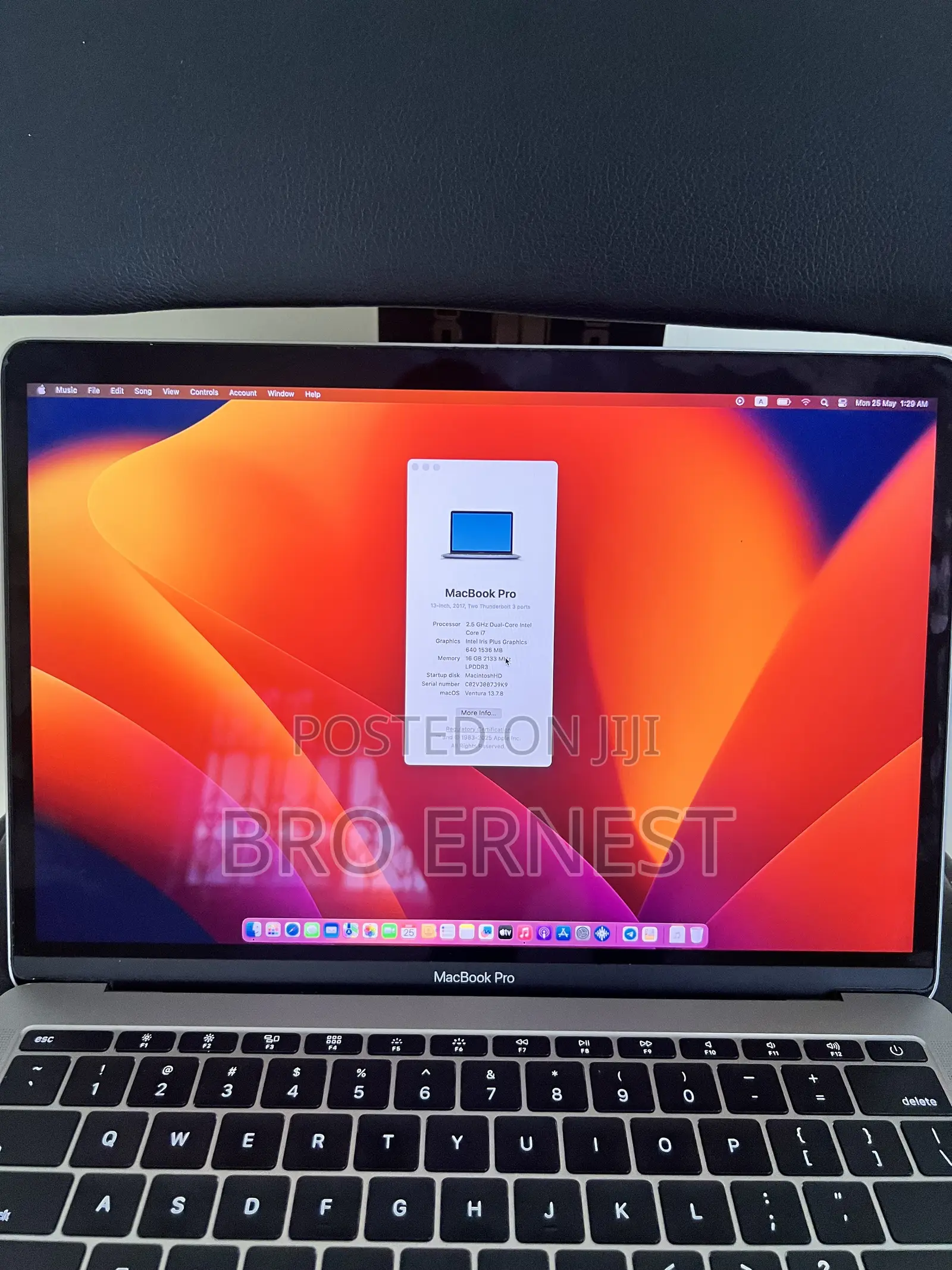 Laptop Apple MacBook Pro 2017 16GB Intel Core i7 SSD 512GB