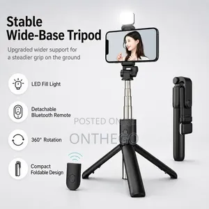 Selfie Stick and Mini Tripod Stand With Light