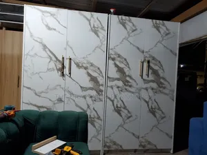 2 in 1 Marble Laminated Woode Wardrobe