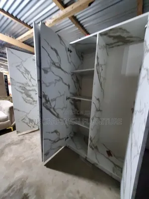 2 in 1 Marble Laminated Woode Wardrobe
