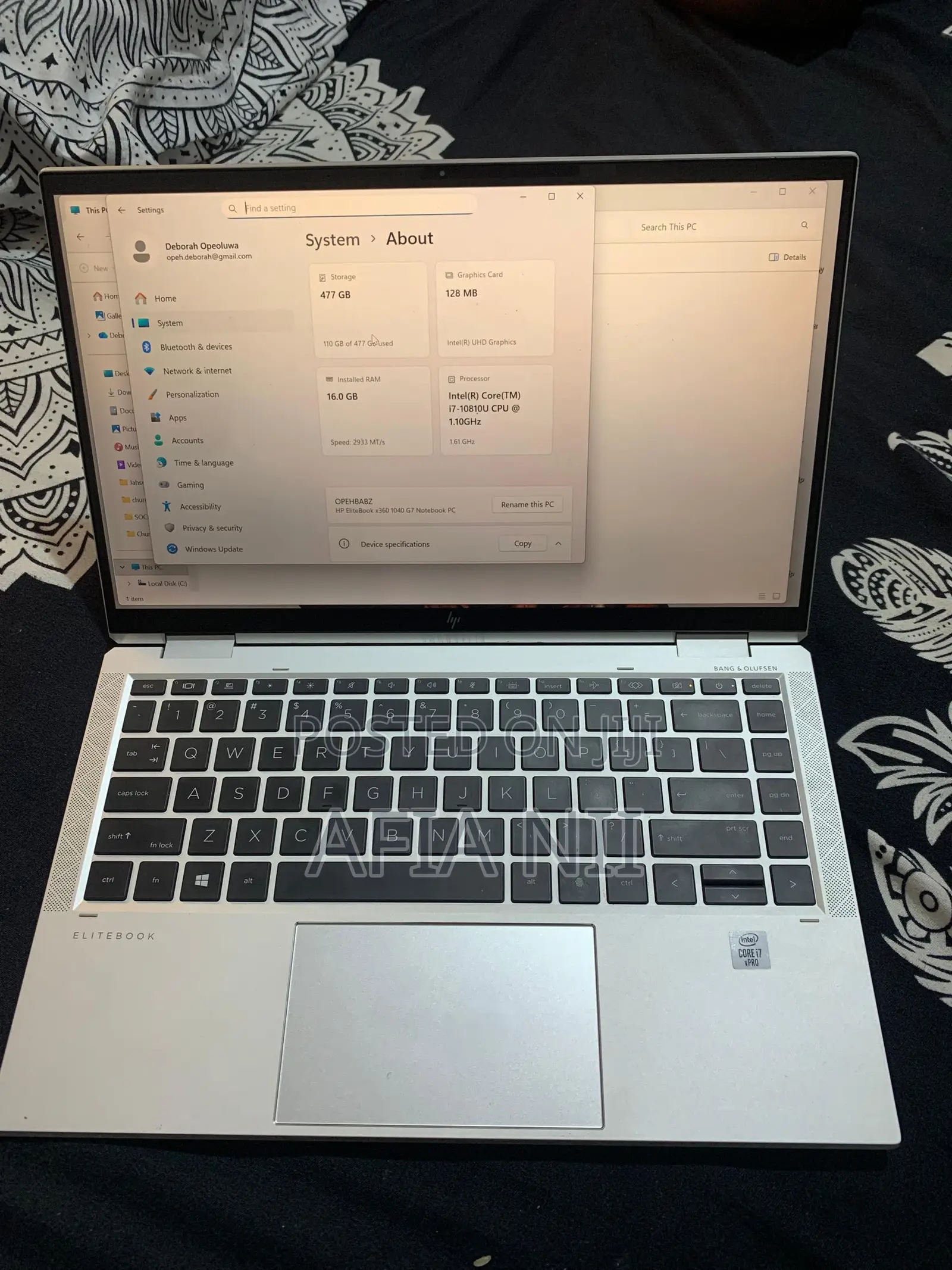 Laptop HP EliteBook x360 1040 G7 16GB Intel Core i7 SSD 500GB