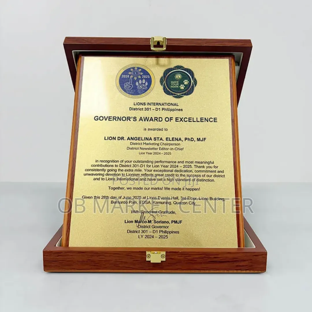 Wooden Award Plaque for Citation, Cervical and Pictures