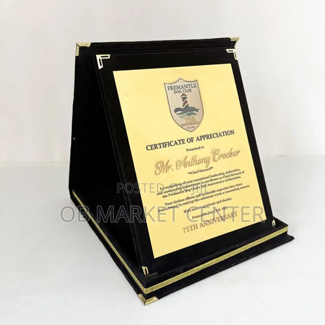 Wooden Award Plaque for Citation, Cervical and Pictures