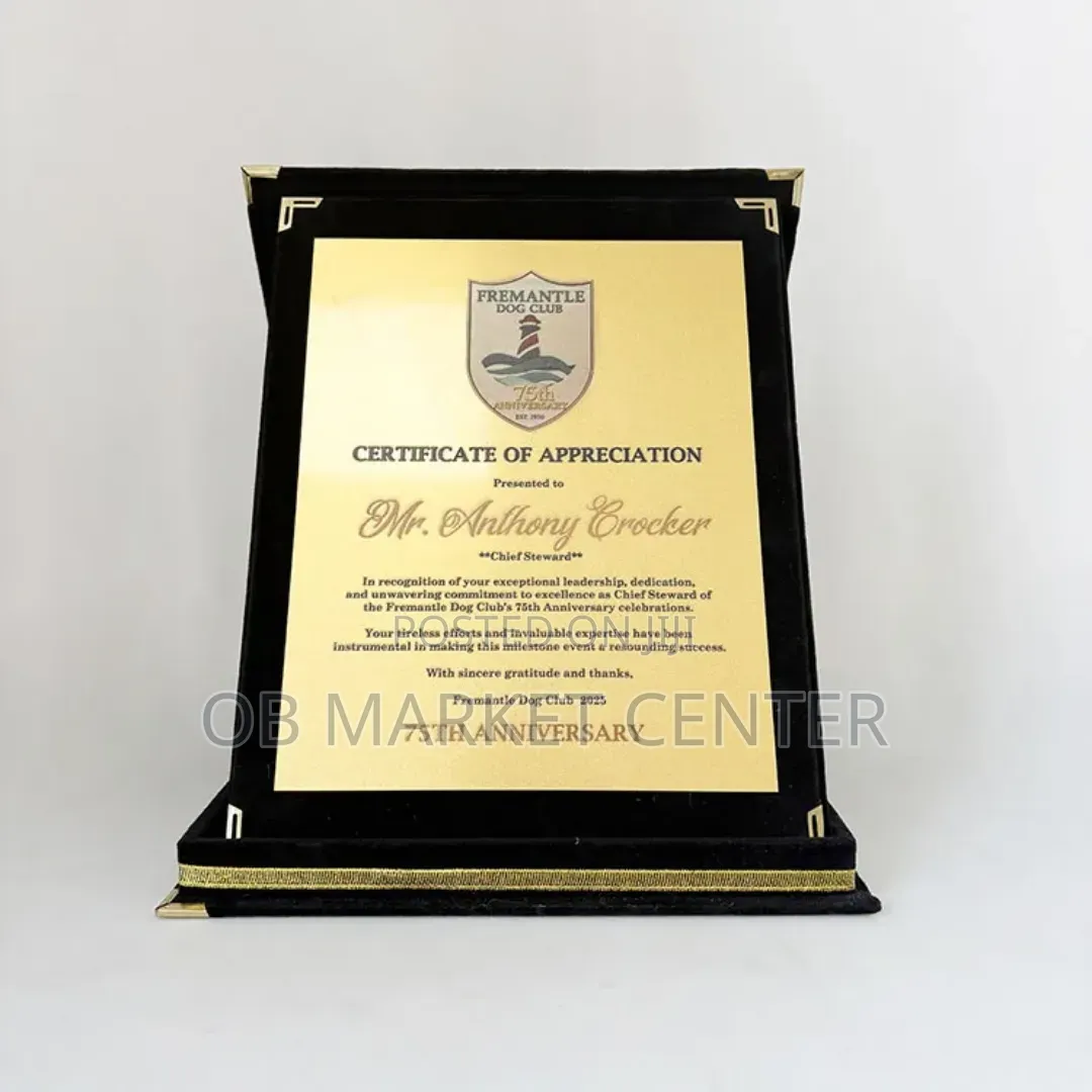 Wooden Award Plaque for Citation, Cervical and Pictures