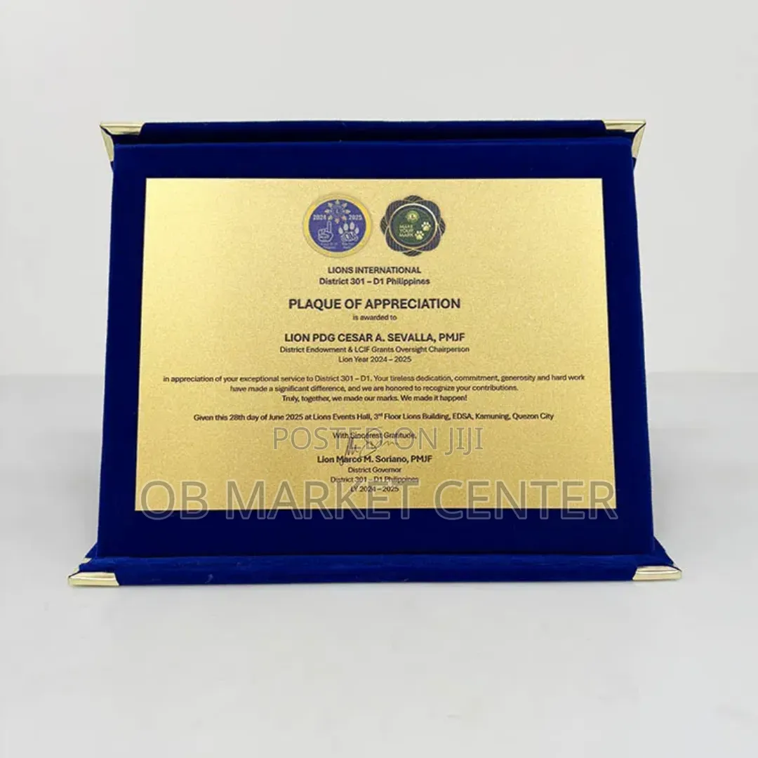 Wooden Award Plaque for Citation, Cervical and Pictures