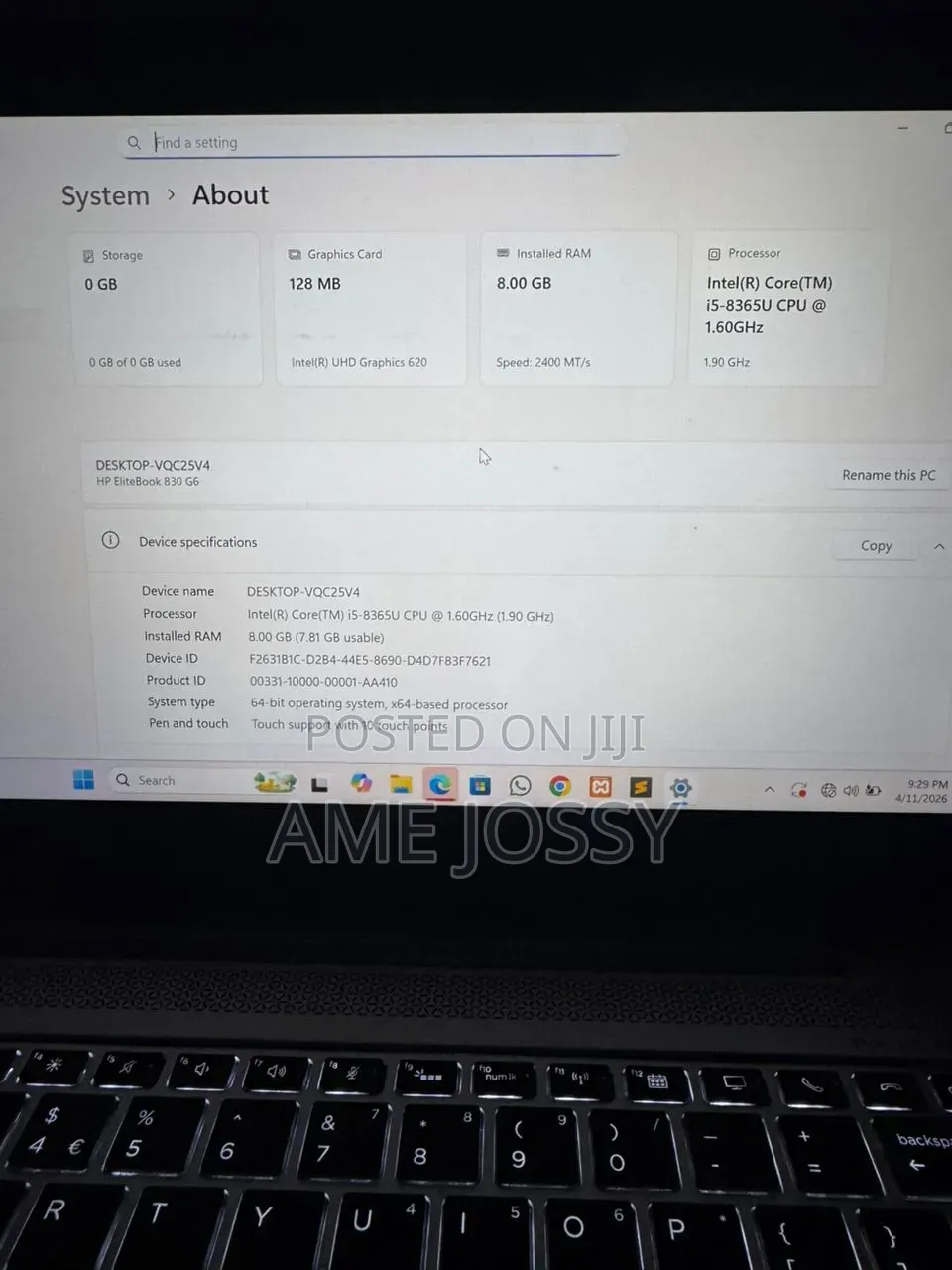 Laptop HP EliteBook 840 G5 8GB Intel Core i5 HDD+SSD 256GB