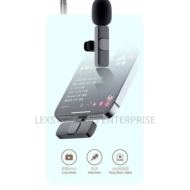 Wireless Lavalier Lapel Mini Microphone Noise Reduction Bluetooth Live