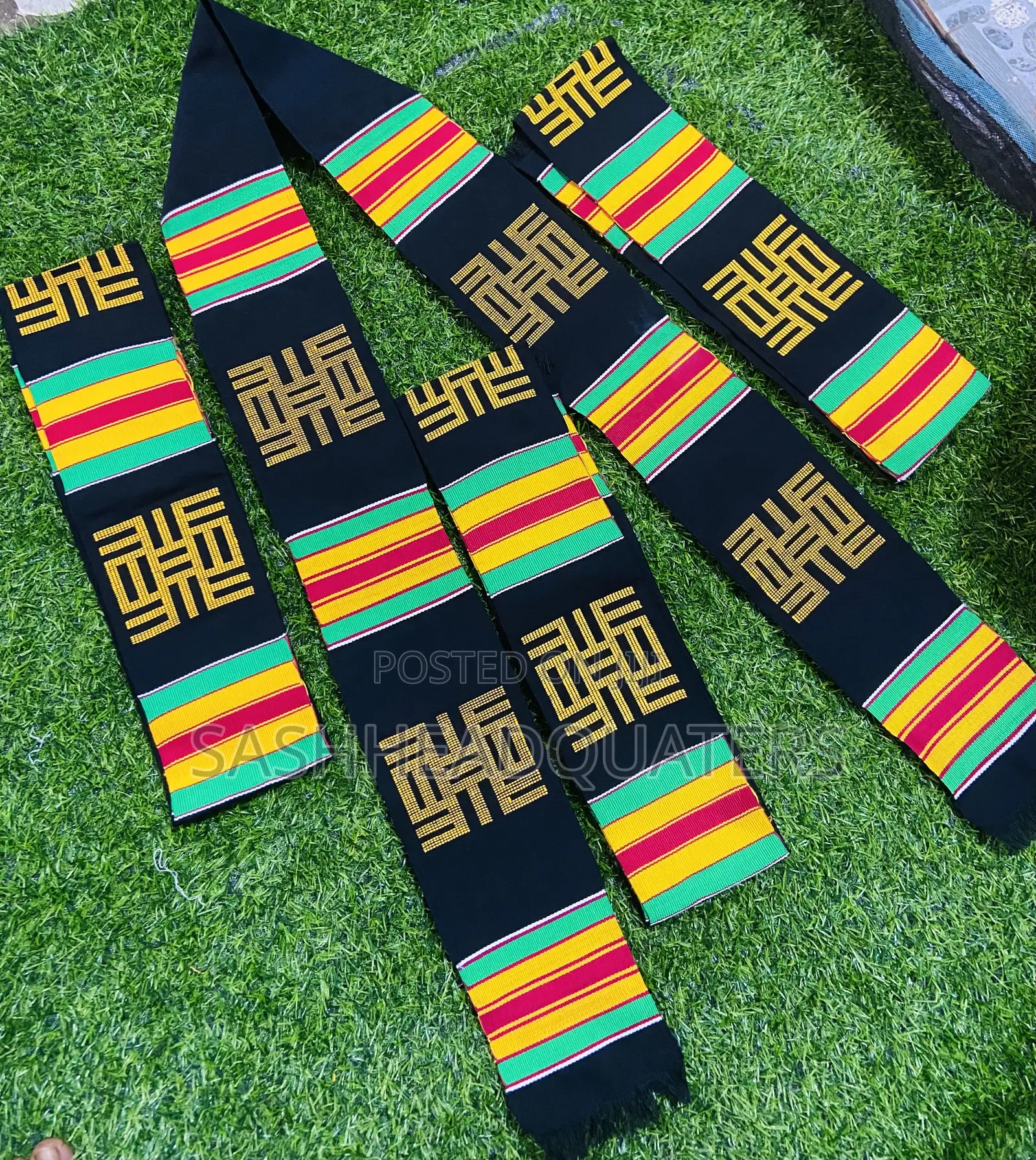 Handwoven Adinkra Branded Sashes