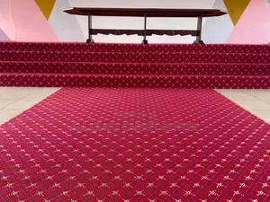 Red Wine With Gold Designs Woolen Carpet
