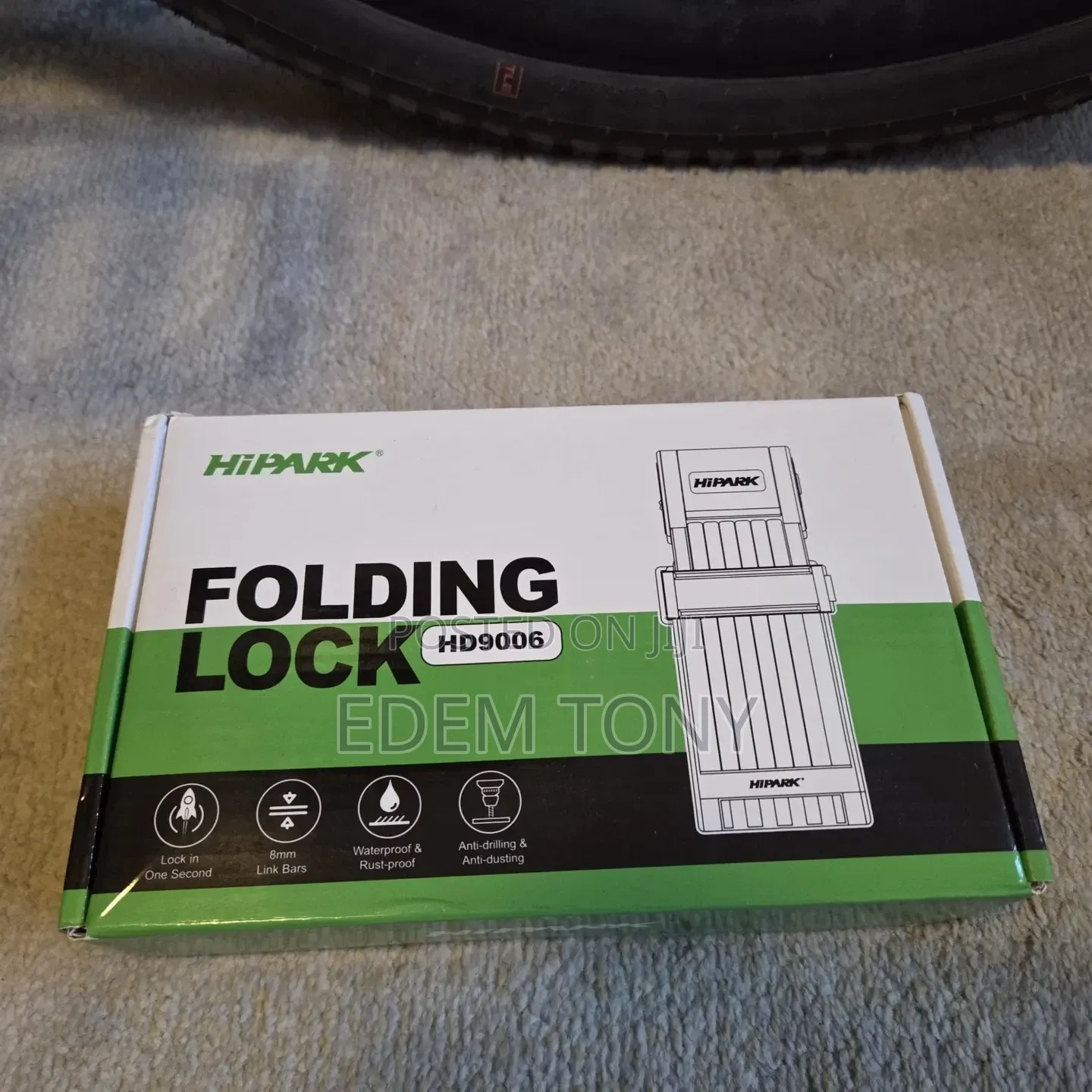 Hipark Folding Bike Lock, 100 Cm(3.3ft) With Portable Stand and 2 Keys