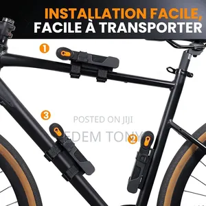 Hipark Folding Bike Lock, 100 Cm(3.3ft) With Portable Stand and 2 Keys