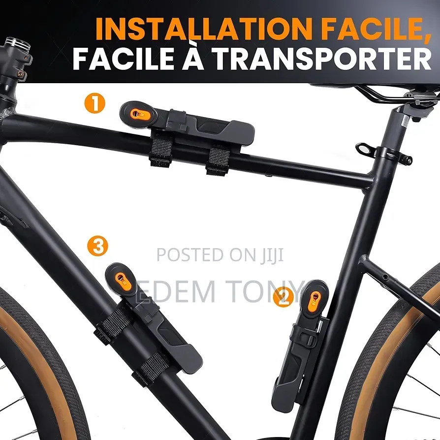 Hipark Folding Bike Lock, 100 Cm(3.3ft) With Portable Stand and 2 Keys